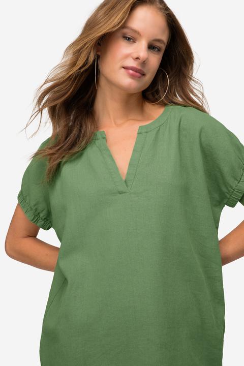 Immagine prodotto Laurasøn Leinenmix-Bluse, Tunika-Ausschnitt, elastischer Halbarm-Abschluss (M)
