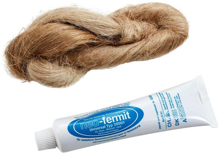 Fermit Dichtmasse Portion Hanf mit Fett 90 GR + 50 GR (0.17 kg, Braun)