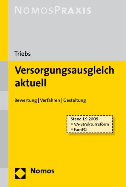 Produktbild Versorgungsausgleich aktuell (Deutsch, Michael Triebs, 2009)