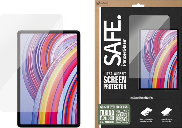 PanzerGlass SAFE. by ® Screen Protector Xiaomi Redmi Pad Pro | Ultra-Wide Fit (1 pcs, Xiaomi Redmi Pad Pro)