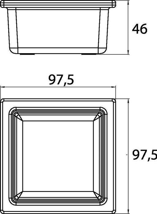 Produktbild Emco liaison Glasschale (Reling) 186600000 quadratisch, 97.5x48x97.5mm, chrom chrom quadratisch, 97.5x...