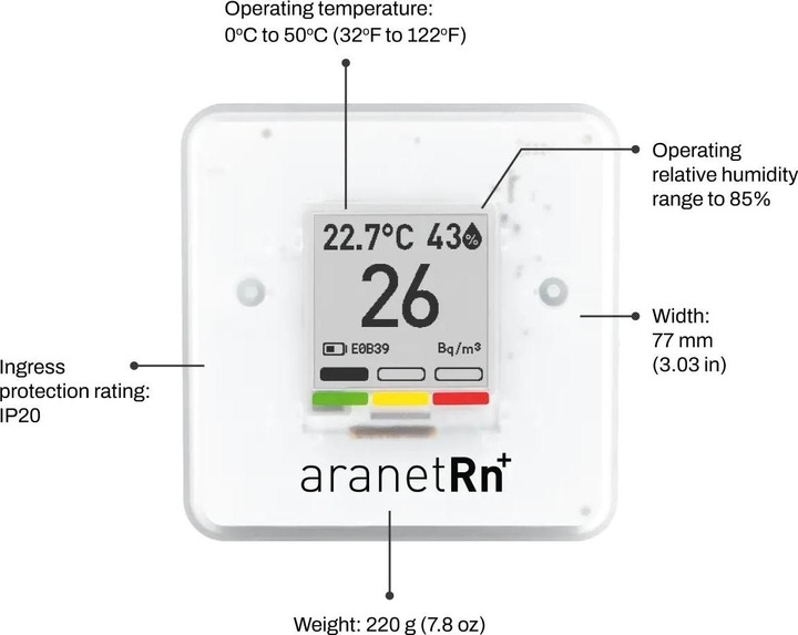 Immagine prodotto Aranet Radon PLUS HOME Sensor, Bluetooth