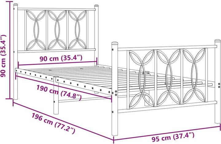 Image du produit vidaXL Bettgestell (90 x 190 cm)