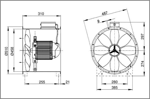 Produktbild Maico MAI DZR 45/4 B Axial-Rohrventilator INenn 0,8A IMax 1,1A