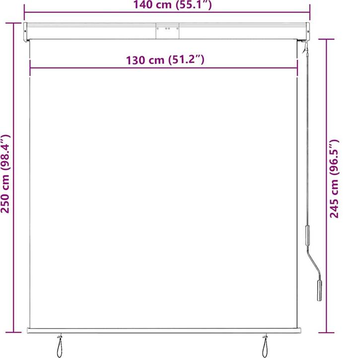 Produktbild vidaXL Aussenrollo (140 x 250 cm)