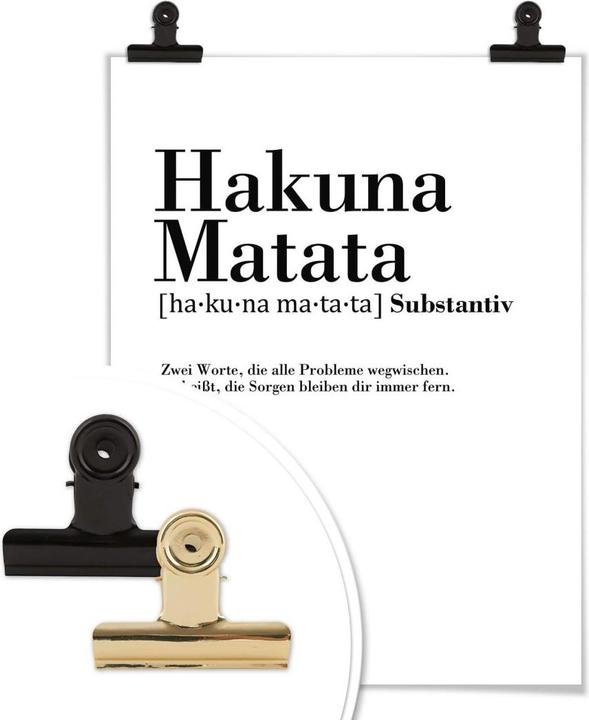 Immagine prodotto Trenddeko Grammatica - Hakuna Matata (50 x 60 cm)