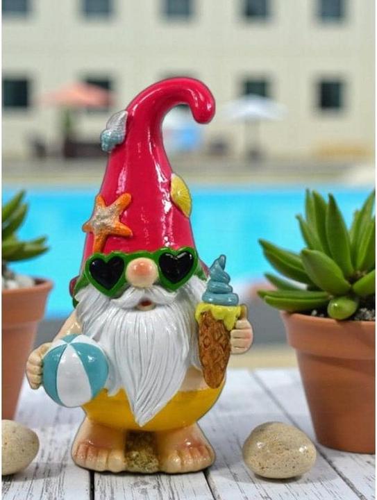 Produktbild GuGus Gartenzwerg Beach 2er Assortierung aus Polyresin 8cm x 11cm x 18cm