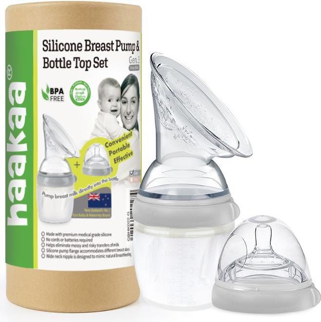 Produktbild Haakaa Generation 3 Milchpumpe + Baby Flasche Top Set 160ml - Grau