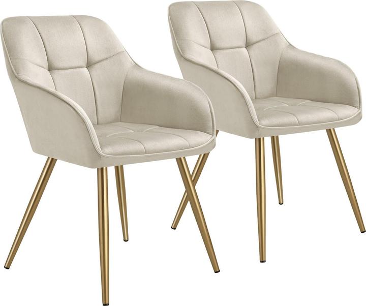 Actual product image tectake chair Marilyn, velvet look, quilted