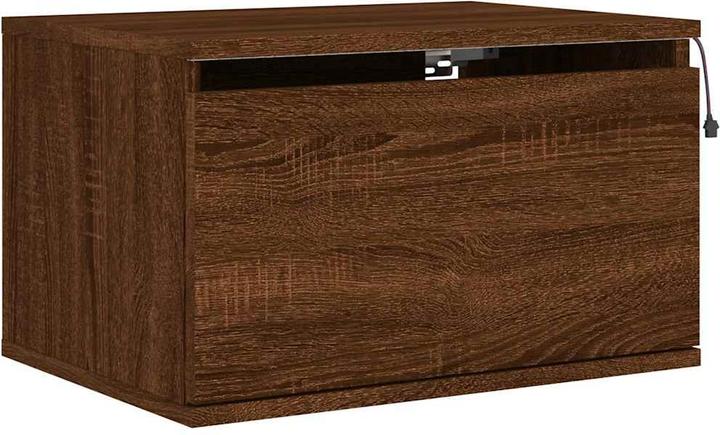 Image du produit vidaXL Table de chevet murale avec lampes LED Chêne brun,Couleur (50 x 36 x 30 cm)