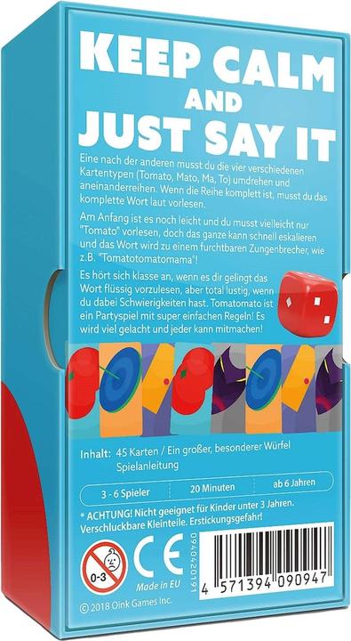 Actual product image Oink Games Tomato, d (English, French, German, Italian, 3 - 6 Players)