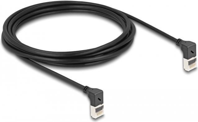 Produktbild Delock RJ45 Netzwerkkabel Cat.6A S/FTP Slim 90° unten / unte (S/FTP, CAT6a, 3 m)