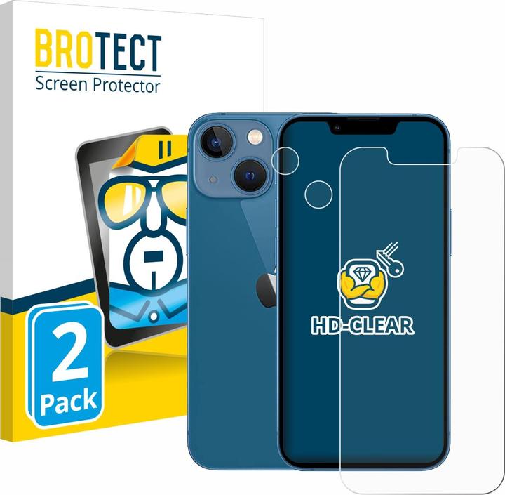 BROTECT Screen Protector Clear (2 Piece, Apple iPhone 13 mini)