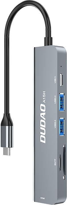 Produktbild Dudao Alu 6-in-1 USB3.0 Fast Hub multi-functional (USB-C, 6 Ports)