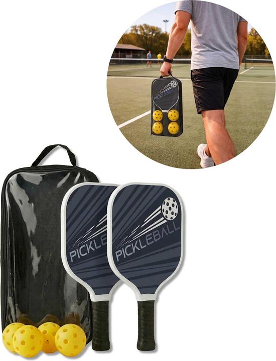 Produktbild Stride Pickleball Paddle Set – 2 Schläger & 4 Bälle mit Tasche