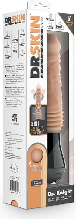 Actual product image Blush Dr. Skin Silikon Dr. Knight Stossender und vibrierender Dildo Beige