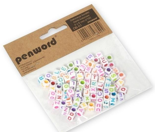 Produktbild Polsirhurt Bunte Buchstabenperlen 6x6mm 100 Stk