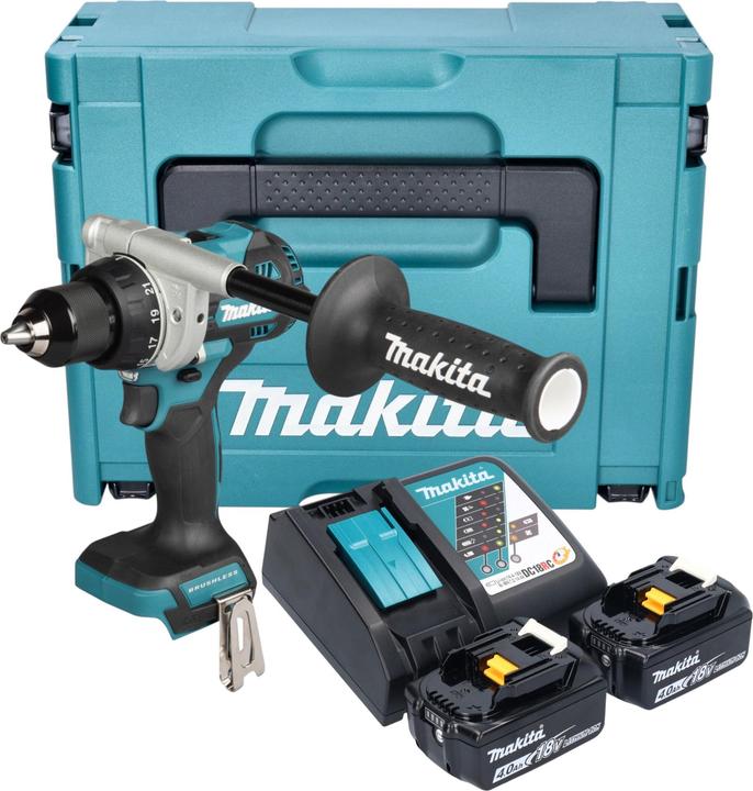 Produktbild Makita DDF 492 RMJ Akku Bohrschrauber 18 V 141 Nm Brushless + 2x Akku 4,0 Ah + Ladegerät + Makpac (Akkubetrieb)