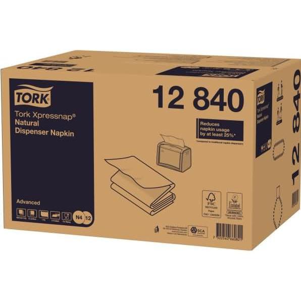 Tork, Servietten, Serviet N4 Xpressnap 213x330 mm 1-lag Natur,8 pk x 1125 stk/krt (9000 x)