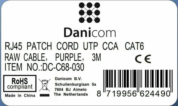 Produktbild Dsit CAT 6 Netzwerkkabel U/UTP (CAT6, 3 m)