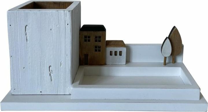 Image du produit DKD Home Decor Organiseur polyvalent Stylo Blanc Marron Bois Métal 30 x 40 cm 28 x 11 x 14 cm