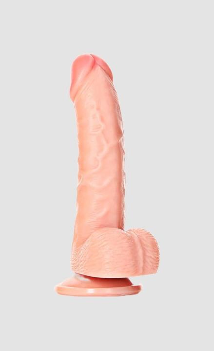 Produktbild RealRock Curved Realistic Dildo with Balls and Suction Cup - 6"/ 15,5 cm