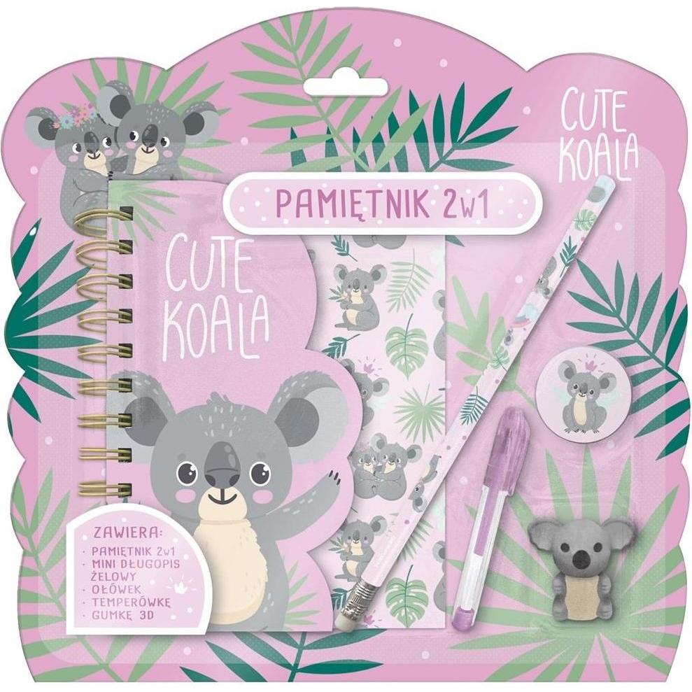 Derform, Quaderni + Bloc notes, 2in1-Tagebuch mit Vorhängeschloss + Koala-Zubehör 10