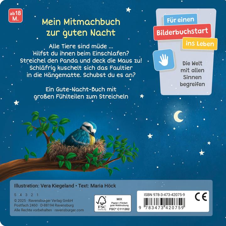 Produktbild Ravensburger Müde bin ich, deck mich zu - Ein Mitmachbuch zum Streicheln, Schaukeln und Schmusen (Deutsch)