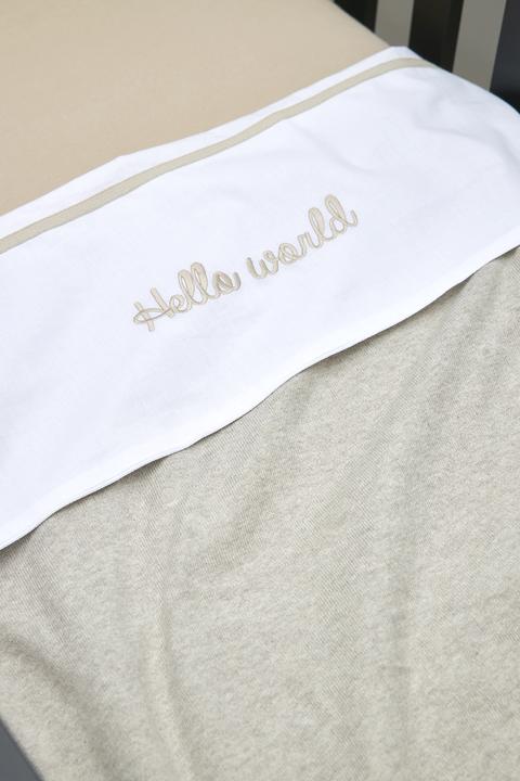 Actual product image Meyco Bed sheet Hello World sand (100 x 75 cm)