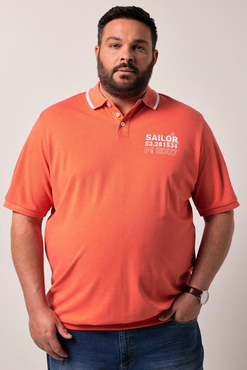 Actual product image Men+ Poloshirt, Bauchfit, Halbarm, Piqué, Print (7XL)