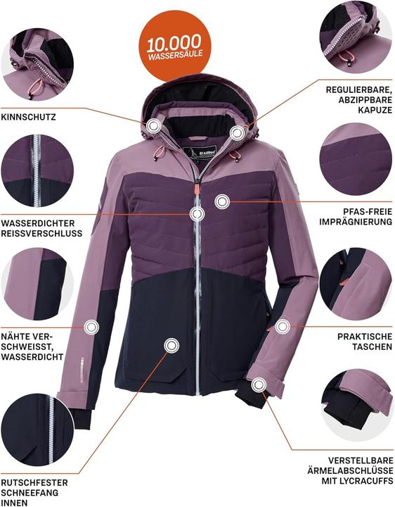 Produktbild Killtec Giacca da Sci con Cappuccio Staccabile e Paraneve (40)