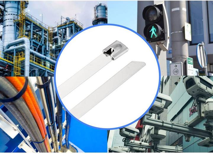 Produktbild Tru Components TC-12656536 Stahlkabelbinder 360 mm 7.9 mm AISI 304 100 St. (Metallkabelbinder, 360 mm, 100 Stk.)