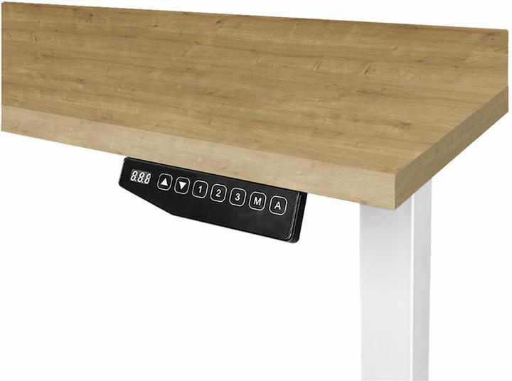 Image du produit Contini höhenverstellbarer Bürotisch 180 x 80 cm Eichendekor / Gestell weiss (180 x 80 cm)