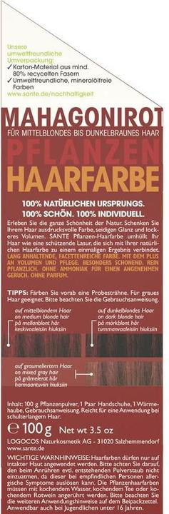 Image du produit Sante Plantes couleur de cheveux (acajou rouge)