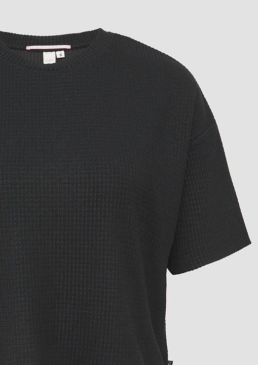 Produktbild S.Oliver T-Shirt Rundhalsshirt mit überschnittener Schulter aus einer strukturierten Ware (XS)