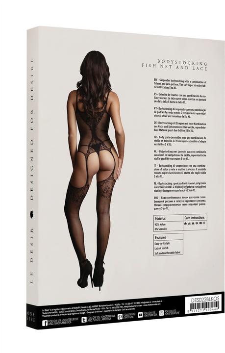 Image du produit Le Désir Fishnet and Lace Bodystocking (Taille unique)