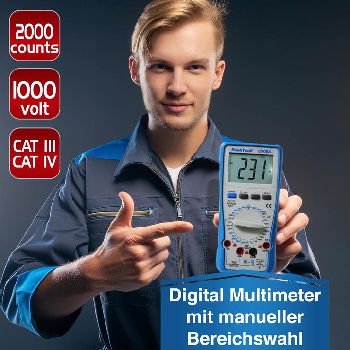 Image du produit Peaktech P 2005 A Digitalmultimeter (CAT III 1000V, CAT IV 600V)
