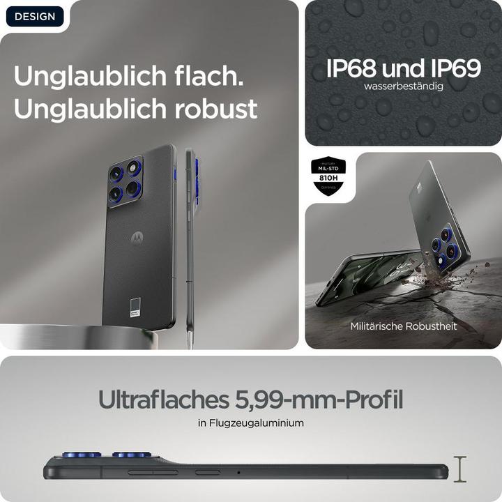 Produktbild Motorola Edge 70 (512 GB, Pantone Gadget Gray, 6.70", SIM + eSIM, 5G)