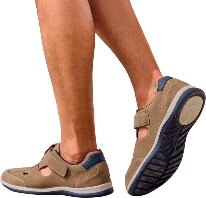 Actual product image Atlas For Men Mens Split Leather Hook and Loop Sandals (42)