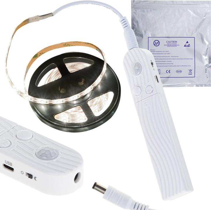 Actual product image Ikonka Battery-operated LED strip USB motion detector 2M cold white