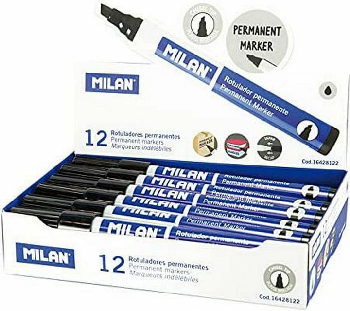 Image du produit Marqueur permanent 12 pièces noir PVC (Noir, 12 x)