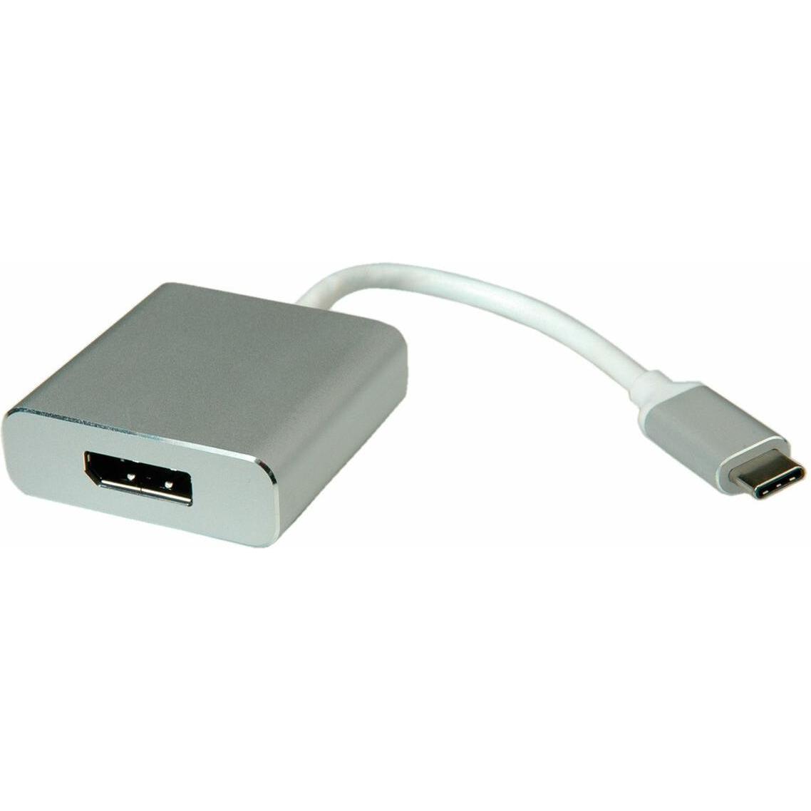 Roline Argento Da Usb-C A (Dp, 10 Cm), Adattatore Dati + Video,
