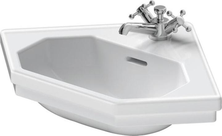 Duravit Corner wash-hand basin 1930 m ÜL HLB 595x450mm 1 tap hole white WG (450 mm, 595 mm)