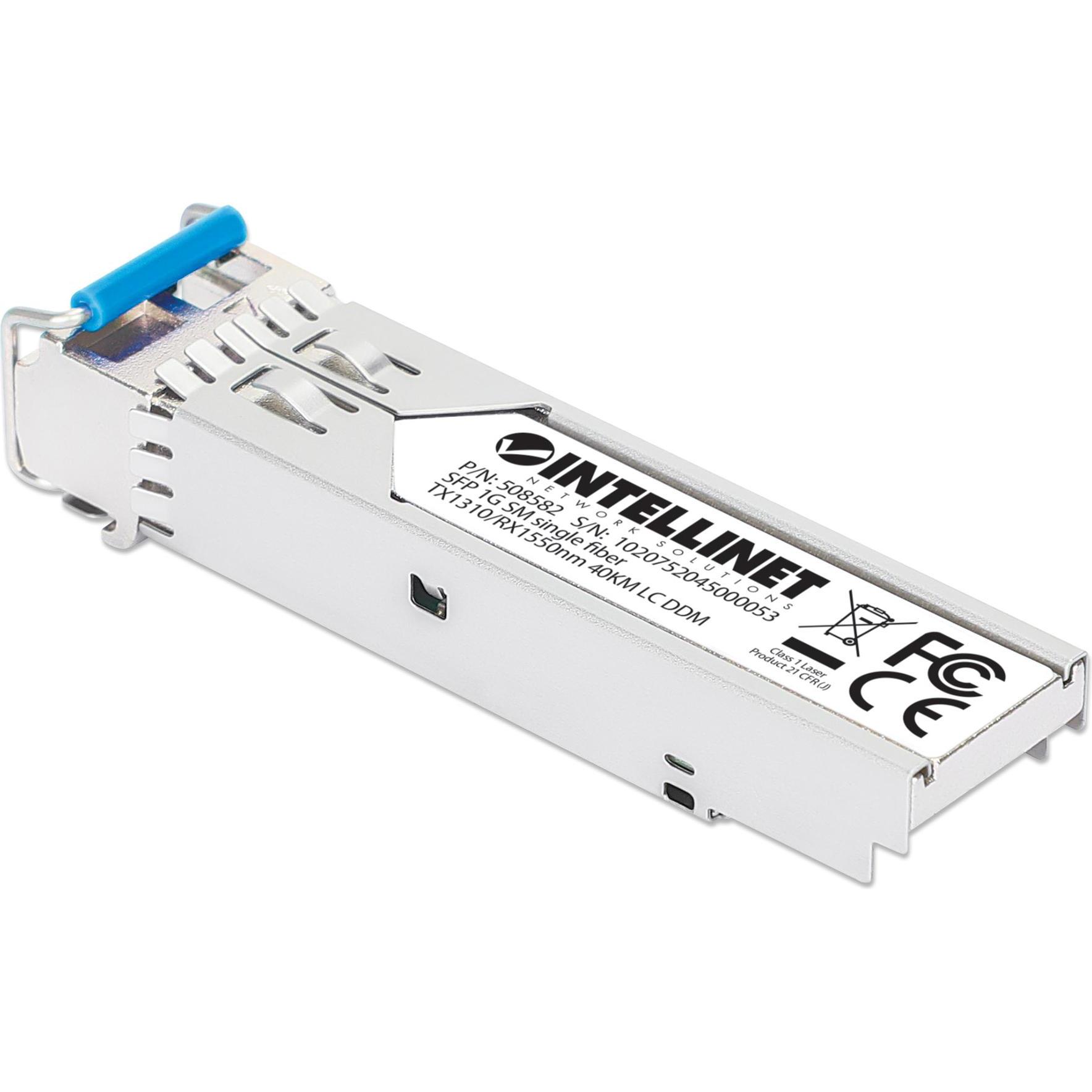 Thumbnail - Intellinet Gigabit SFP Mini-GBIC Transceiver WDM bidirektional für LWL-Kabel, Transceiver, Silber