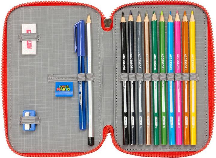 Produktbild Safta Super Mario "World" - Etui inkl. Stifte, Spitzer und Radiergummi (28 Teile)