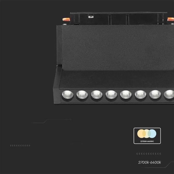 Actual product image V-TAC Track light 48V 18W LED SMART WiFi TRACKLIGHT 3in1 Black VT-3618 2700K-6400K 1500lm (1500 lm)