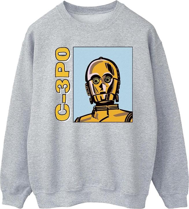 Actual product image Star Wars Mens C3PO Line Art Sweatshirt (S)