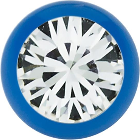 Produktbild Star Piercing Micro Kugel dunkelblau mit Swarovski silber (Chirurgenstahl 316L)