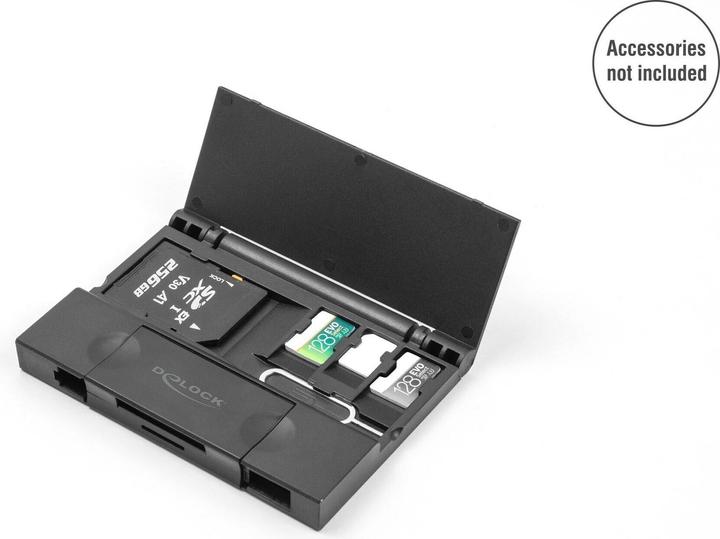 Actual product image Delock Card Reader USB 5 Gbps USB Type-C / Type-A for SD and (USB-C 3.2 Gen 1)