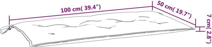Actual product image VidaXL Garden bench cushions 2 pcs. O x ford fabric (100 x 50 x 7 cm)